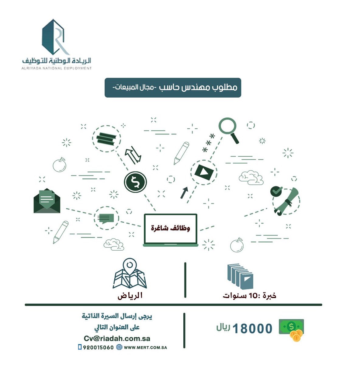شاغر وظيفي بمجال المبيعات لحملة البكالوريوس لدى الريادة الوطنية للتوظيف 3