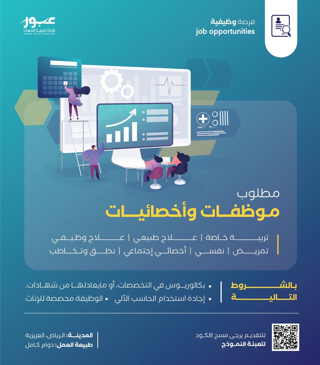 وظائف شاغرة لحملة البكالوريوس بالرياض وحفر الباطن لدى شركة تنمية الإنسان 3
