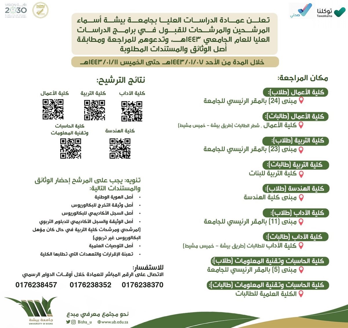 جامعة بيشة تعلن المرشحين والمرشحات للقبول في برامج الدراسات العليا 3