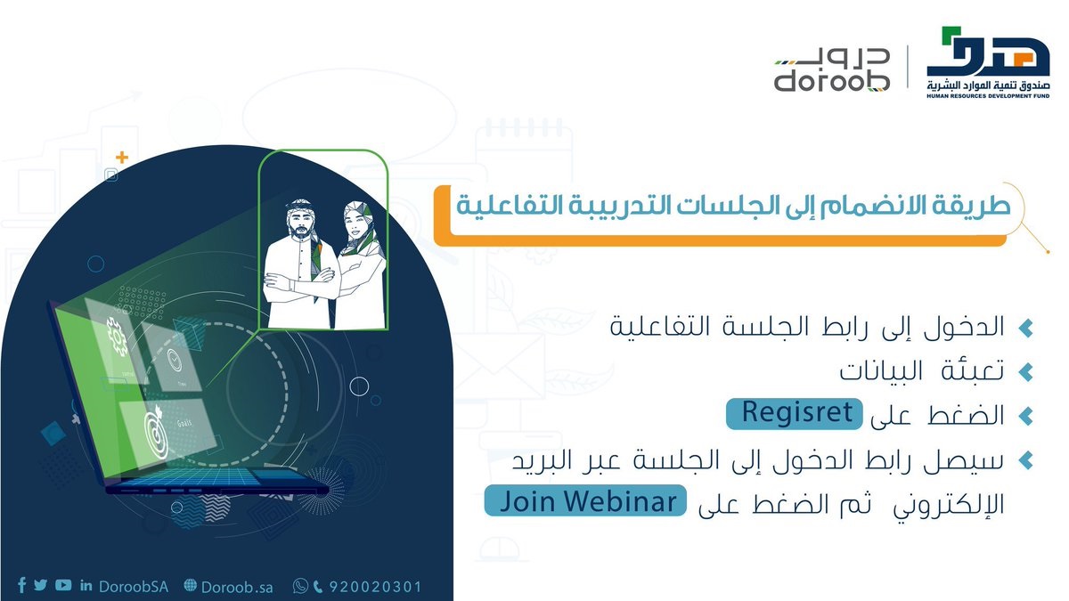 جلسة تدريبية عن بُعد بعنوان تنمية الفرص الوظيفية لدى منصة دروب 6 جلسة تدريبية عن بُعد بعنوان تنمية الفرص الوظيفية لدى منصة دروب 5